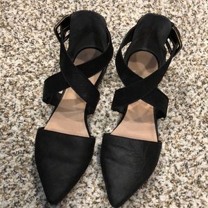 Free people pointed toe criss cross flat
